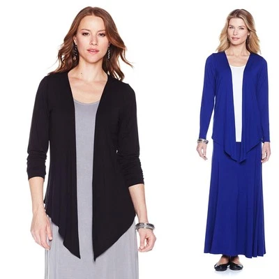 Cárdigan Liz Lange Ultimate Drape-Front 331608A (Grande, Azul Marino) Foto 1 de 4