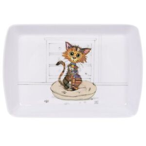 Kimba Kitten Serving Tray Small Melamine Food Platter Rectangle Breakfast Tray