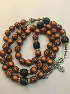 Catholic Rosary Handmade Beads Cross Necklace Crucifix Holy Miraculous Pearl - Picture 1 of 6
