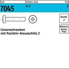 Flachkopfschraube ISO 7045 m.Kreuzschlitz-PZ M 4 x 40 -Z A 2