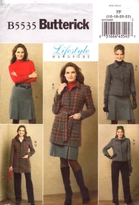 Butterick 5535 Misses/Miss Petite ~ Chaqueta Semi-Ajustada-Cinturón-Falda-Pantalones - 16-22 - Imagen 1 de 4