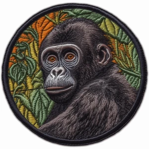 Aplique de hierro Monkey Patch - bebé animal gorila, chimpancé, selva - Imagen 1 de 12