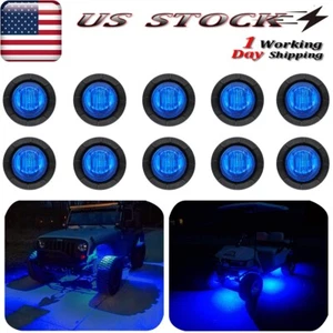 10x Blue LED Rock Lights 12V Round Underbody Wheel Light for Jeep Truck ATV UTV - Picture 1 of 9