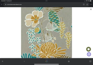 Harlequin Salinas Salon Platinum/Peacock/Seafoam wallpaper (8 rolls available) - Picture 1 of 3