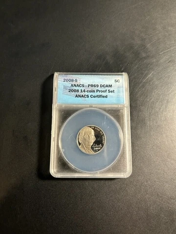 2008-S Proof Jefferson Nickel ANACS PR-69 DCAM - 5C Cover