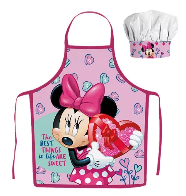 ♥ Minnie Mouse Grembiule Da Cucina Per Bambini Set 2 Pezzi M-38468☆ - Immagine 1 di 1