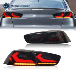 LED Tail Lights For Mitsubishi Lancer 2008-2017 EVO EX Smoked 4Pcs Rear Lamp - Picture 1 of 12