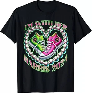 Kamala Harris I_m With Her Pink And Green Aka Sorors T-shirt - Picture 1 of 2