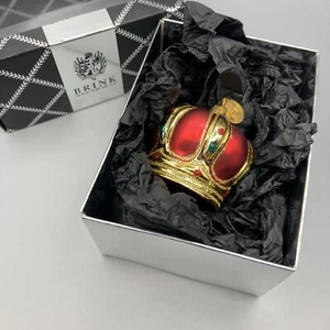 Adorno de Navidad de vidrio europeo nórdico Brink - Corona real con joyas rojas - Imagen 1 de 12