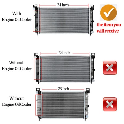 34" Radiator for GMC Sierra 1500 2500 3500 / Sierra 1500 HD Yukon / Yukon XL — 第 1/4 张图片