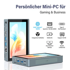 5,5 Zoll Windows Tablet Intel N5095 8GB 128GB Win 11 Pro Wifi Bluetooth Computer - Bild 1 von 8