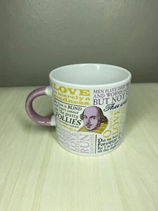Shakespearean Love Quotes Mug Unemployed Philosophers Guild 2015 Rare 14 oz. - Picture 1 of 9