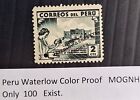 RARE 1945 Peru 2c green Children's Holiday Camp Waterlow Colour Proof stamp