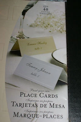 Tarjetas de lugar de invitación Gartner 48 unidades blancas plateadas nuevas selladas 2007 Foto 1 de 3