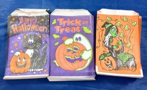Vintage Halloween Treat Bags Witch Cat Ghost Fun World 1993 USA Paper 75+ - Picture 1 of 5