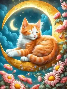 Cat Diamond Painting Kits for Beginner - 5D Cute Cat Diamond Art Kits for Adults - Picture 1 of 7