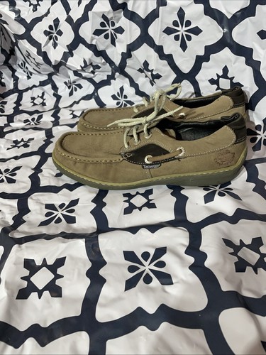 Scarpe da barca Timberland da uomo taglia 41 UK 7 5 in pelle marrone con lacci piatti