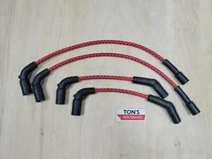 Cloth Braided Red Black Wire Set, Harley 2018+ Softail / 2024+ Street Glide King - Picture 1 of 5