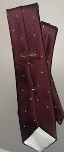 VINTAGE Oscar de la Renta Krawatte Neckwear Tie Erwachsene rot/Punkte Logo Tie - Bild 1 von 4