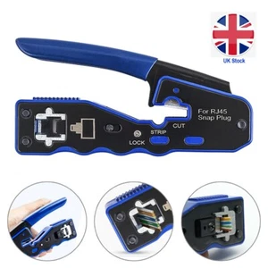 RJ45 Network Cable EZ Pass Through PRO HD Crimping Tool Crimper CAT 7 Connector - Picture 1 of 12