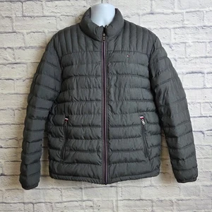 Tommy Hilfiger Puffer Jacket Mens Size Large Gray - Picture 1 of 17