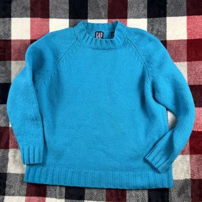 Vintage Gap Pullover Sweater Womens Large Blue Lambs Wool/Rabbit Hair 90s Y2K - Image 1 of 4
