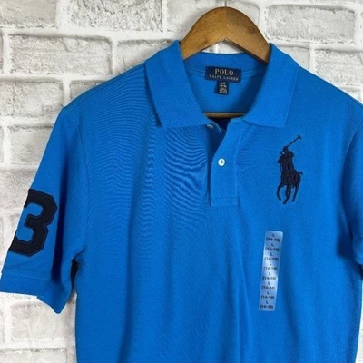 Polo Ralph Lauren Royal Blue Big Pony #3 Collared Polo Shirt Boys LARGE 14-16 - Image 1 of 4