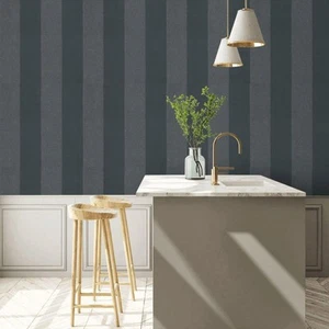 Carta da Parati Geometrica Nero Grigio Prestigiosa Impero Pasta di Carbonio Il Wall Design - Foto 1 di 8