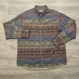 Cabelas Hirschleder weiches Sämisch Hemd Herren XL Tall mehrfarbig Azteken Langarm - Bild 1 von 14