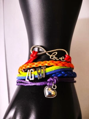 LGBT Regenbogen Homosexuell Stolz, Liebe gewinnt Unisex Awareness-Armband - Bild 1 von 4