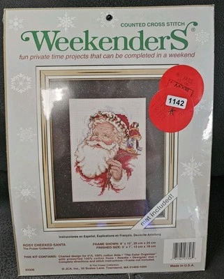 Navidad Rosy Cheek Santa Weekenders Kit Punto de Cruz Contado Nuevo 03306 8"x10" Foto 1 de 4