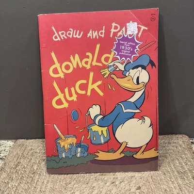 Vintage 1970's Disney Draw and Paint Donald Duck #2054 Large Coloring Book - Image 1 of 4