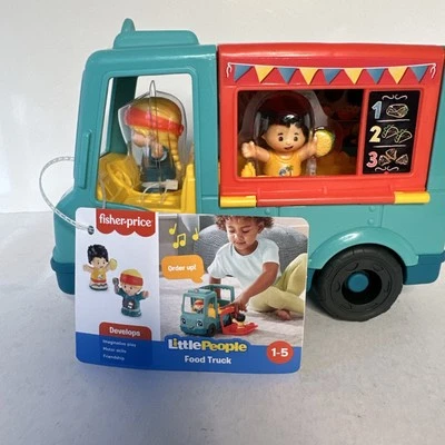 Fisher-Price Little People brinquedo musical infantil servir veículo food truck... - Imagem 1 de 4