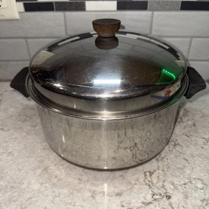 Vintage Revere Ware 6 Quart Suppentopf Dutch Oven Deckel Edelstahl Kupfer Clinton USA - Bild 1 von 15