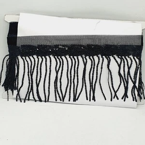 1m 10cm drop Tassel Fringe / Fringing Trim sequin trimming black - Picture 1 of 1