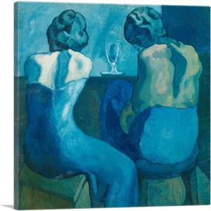 ARTCANVAS Dos mujeres sentadas en un bar 1902 lienzo arte impresión por Pablo Picasso - Imagen 1 de 11