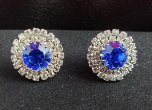 PENDIENTES redondos con clip de diamantes de imitación facetados y transparentes de colección - Imagen 1 de 8