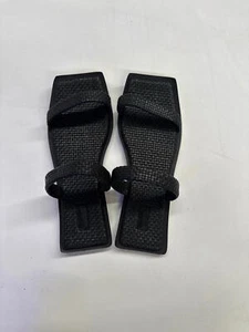 ST. AGNI Woven Two Strap Slide - Black - Picture 1 of 3