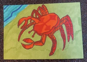 ACEO Original "Red Crab" - Picture 1 of 1