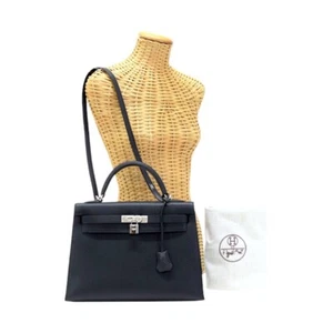 HERMES Kelly 32 Handtasche Fjord Leder Silver Hardware Noir (schwarz) - Bild 1 von 13