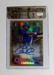 2016 Topps Bowman Chrome Willson Contreras Gold Refractor RC Auto RCR BGS 46/50 - Picture 1 of 2