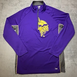 NFL Team Apparel Minnesota Vikings 1/4 Zip Pullover Mens XL Purple TX3 Cool - Picture 1 of 6