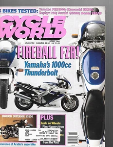 Cycle World Magazine April 1991- Yamaha FZR1000, Kawasaki Zephyr 750 - Imagen 1 de 2