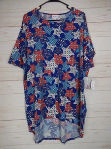 Lularoe Women's Irma Red, White & Blue Stars Top Size M NWT - Picture 1 of 3