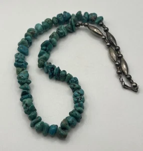 Vintage Navajo Chunky Turquoise Nugget Necklace 20” - Picture 1 of 8