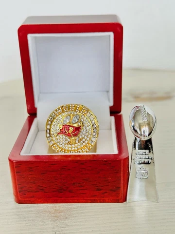 2020 Tampa Bay Buccaneers Tom Brady Championship Ring W Box + Trophy 🇺🇸 SHIP Cover