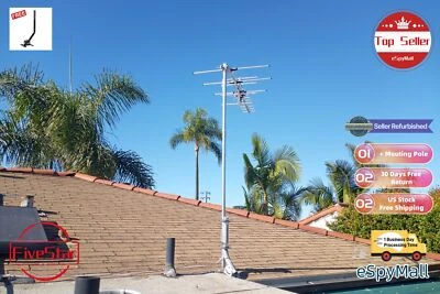 Antena de TV DIGITAL 4K Yagi 300 millas para transmisiones OTA gratuitas UHF VHF FM Foto 1 de 4
