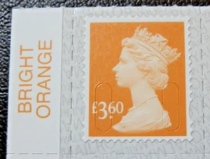 GB MACHIN DEFINITIVE SG U29701 £3.60 BRIGHT ORANGE NO SOURCE CODE M19L MNH - Picture 1 of 1
