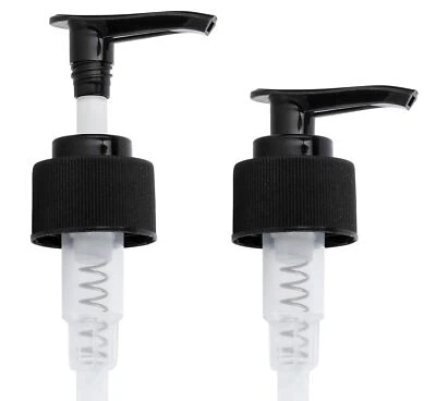 Bomba de loción acanalada negra 28-410 cierre superior de dos tonos, longitud de tubo de inmersión de 9,625 pulgadas Foto 1 de 3