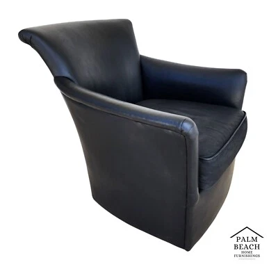 MCM Leather Club Swivel Chair by Century Furniture Co - Image 1 of 4